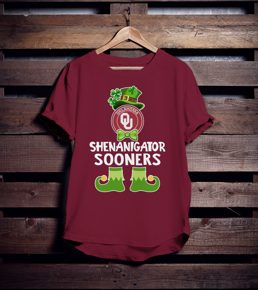 Shenanigator Oklahoma Sooners Funny Leprechaun St. Patrick's Day T-Shirt