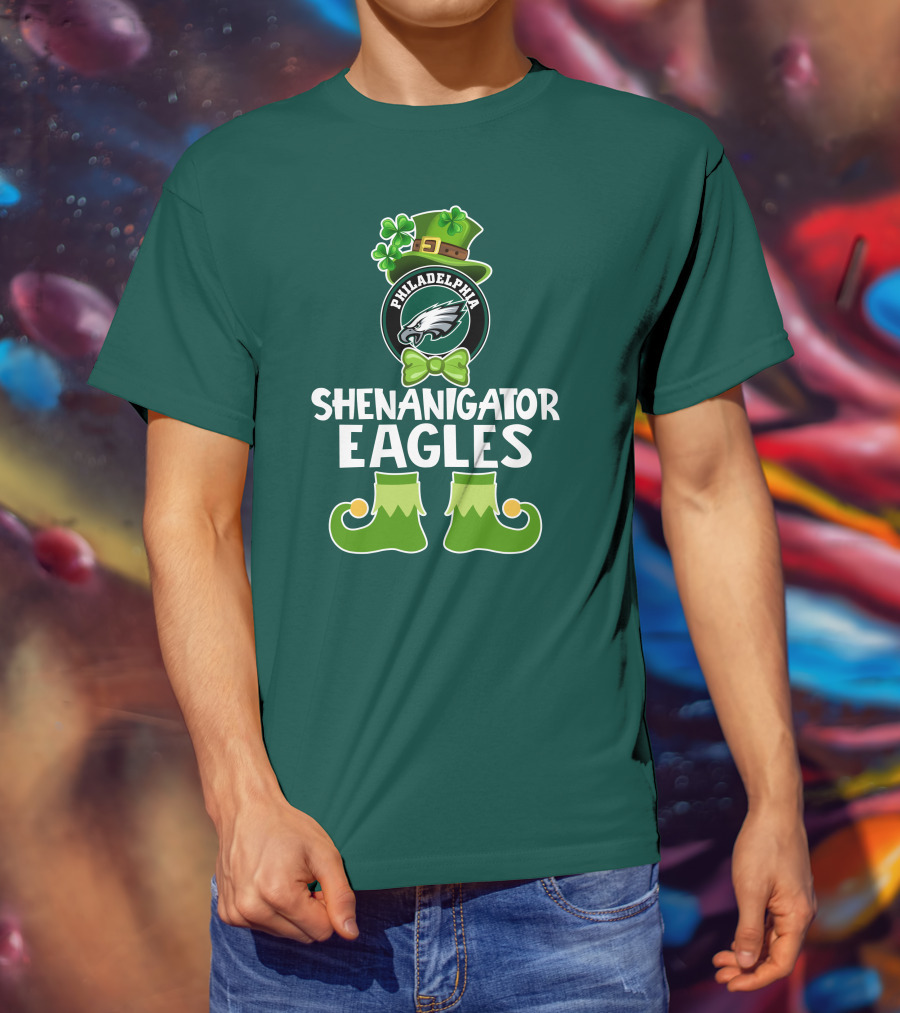 Philadelphia Eagles Shenanigator St. Patrick's Day Funny Leprechaun T-Shirt