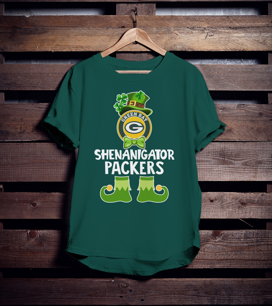 Green Bay Packers Shenanigator Funny Leprechaun St. Patrick's Day T-Shirt