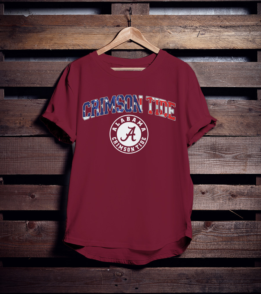Alabama Crimson Tide American Flag Crimson Tide Circle T-Shirt