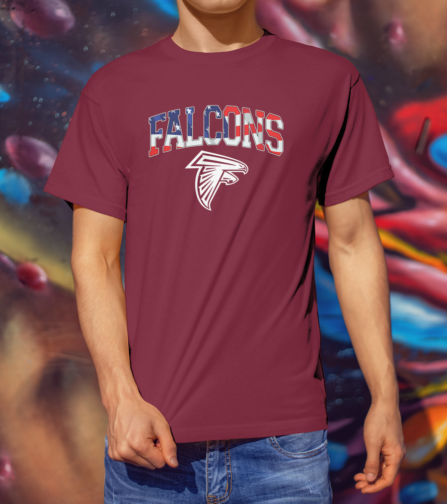 Falcons American Flag Patriots Football T-Shirt