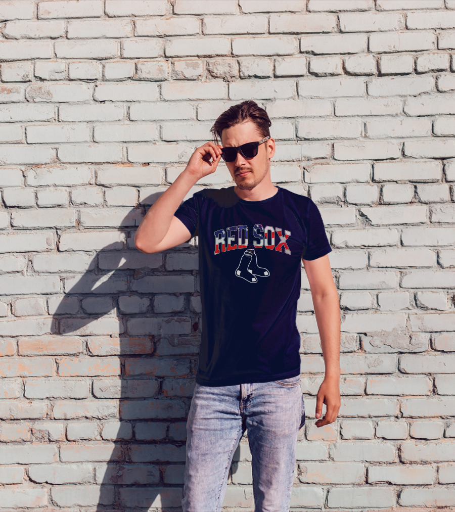 Boston Red Sox American Flag Socks T-Shirt