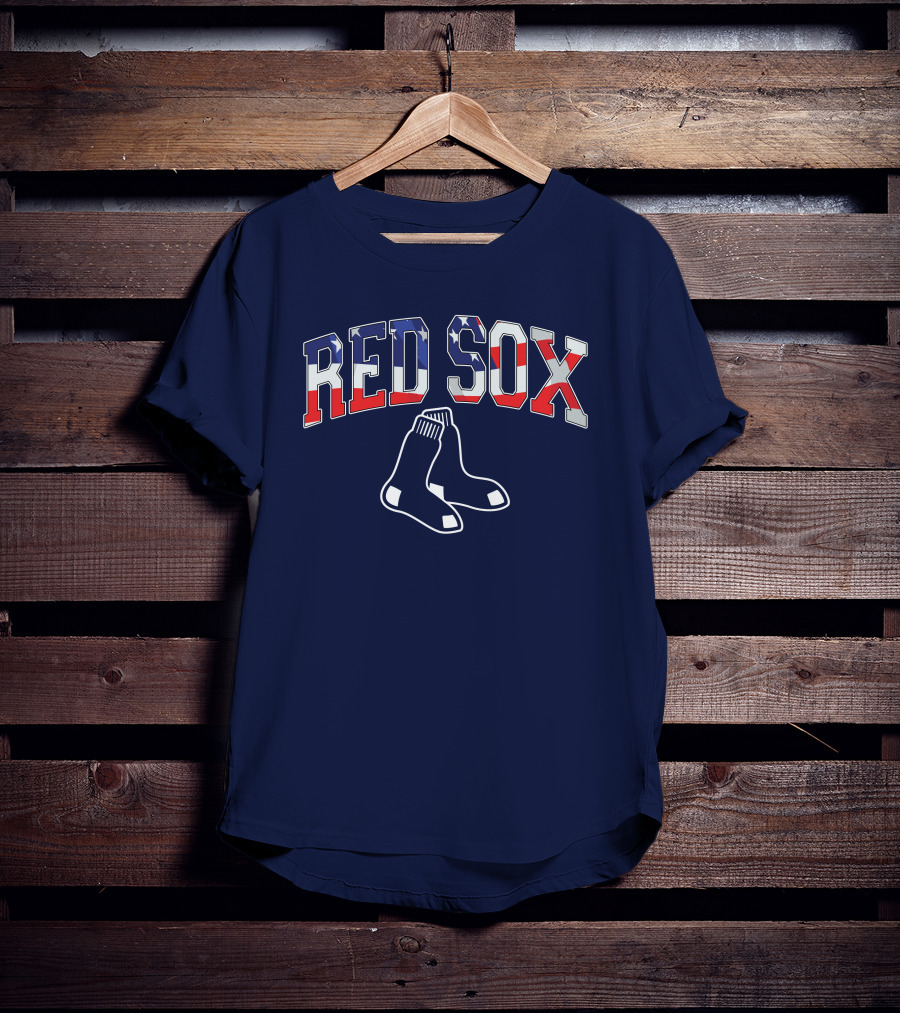 Boston Red Sox American Flag Socks T-Shirt