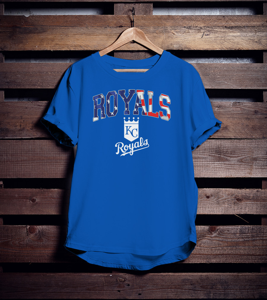 Kansas City Royals KC American Flag Logo Royals T-Shirt