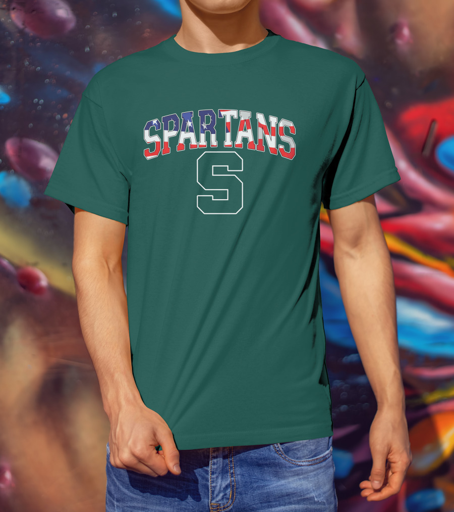 SPARTANS American Flag S T-Shirt
