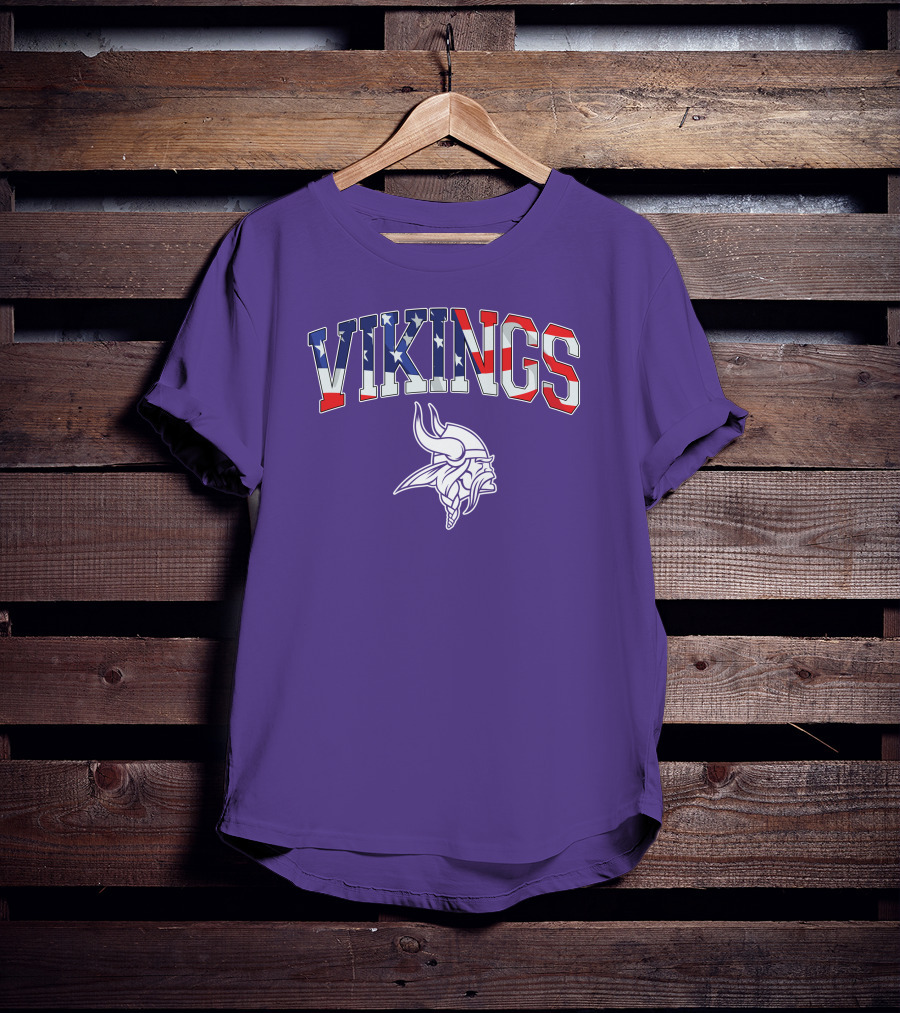 Vikings American Flag Design Minnesota Football Team T-Shirt
