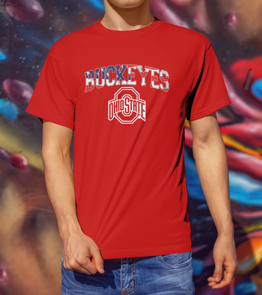 Ohio State Buckeyes American Flag Buckeyes Ohio State T-Shirt