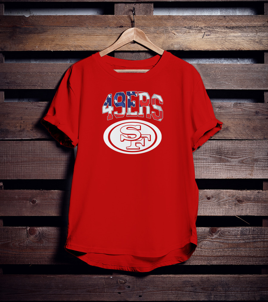 San Francisco 49ers 49ers American Flag SF Oval T-Shirt