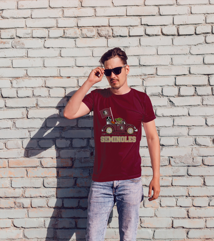 Seminoles Darth Vader Baby Yoda Driving Florida State Star Wars T-Shirt