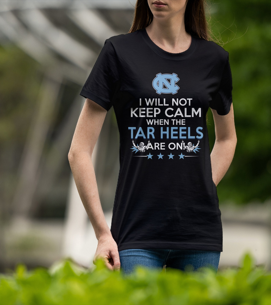 North Carolina Tar Heels Excitement With Iconic Blue Logo And Enthusiastic Fans T-Shirt