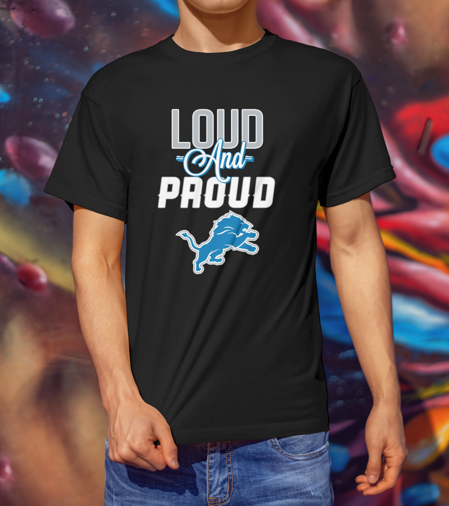 Detroit Lions Loud And Proud With Iconic Blue Lion T-Shirt