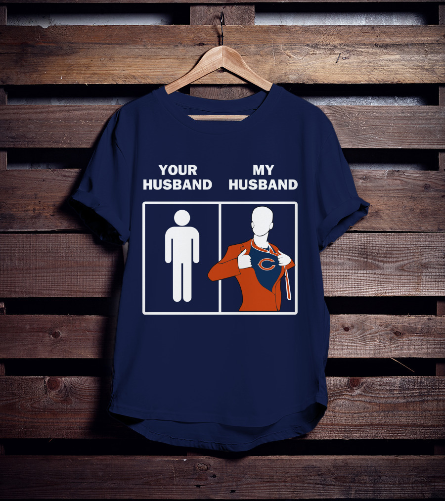 Chicago Bears My Husband Superman Logo Parody Your Husband T-Shirt
