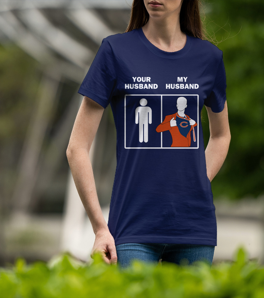 Chicago Bears My Husband Superman Logo Parody Your Husband T-Shirt