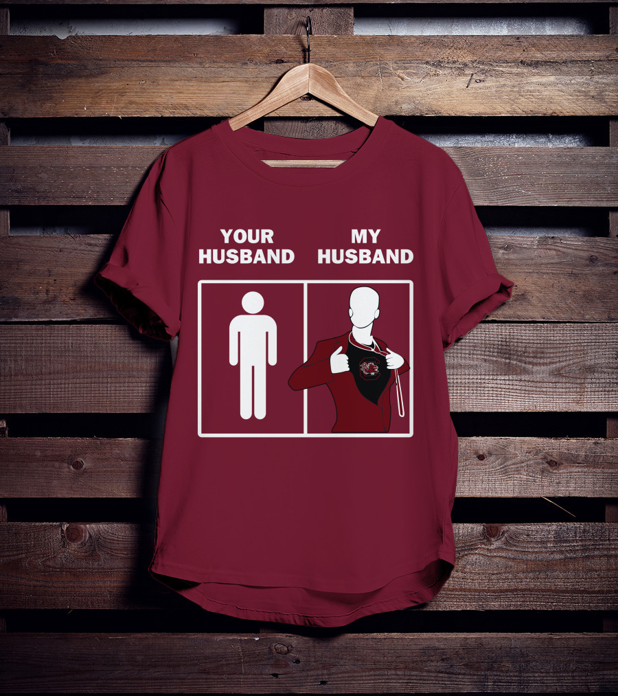 South Carolina Gamecocks Your Husband My Husband Sports Fan Comparison T-Shirt