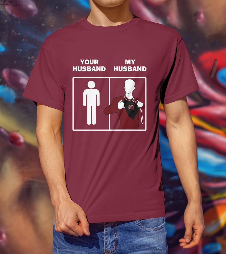 South Carolina Gamecocks Your Husband My Husband Sports Fan Comparison T-Shirt