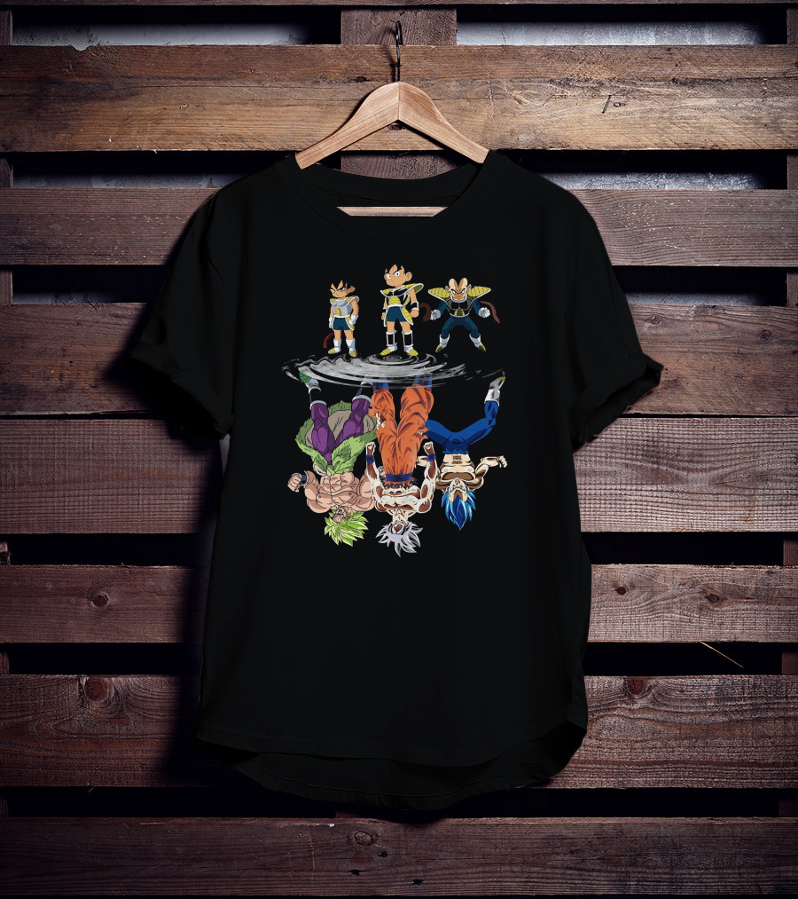 Dragonball Z Saiyan Warriors And Super Saiyan Reflections T-Shirt