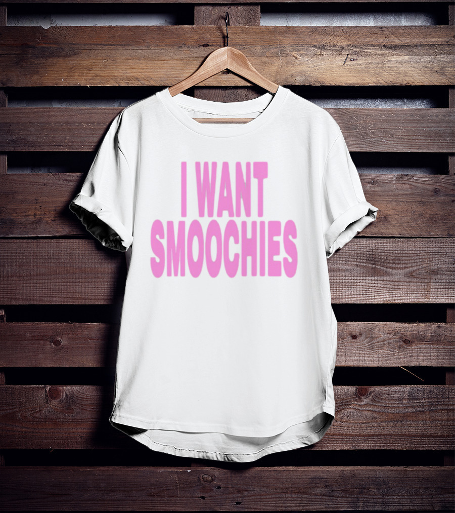 Ashnikko I Want Smoochies Pink Text Bold Style T-Shirt