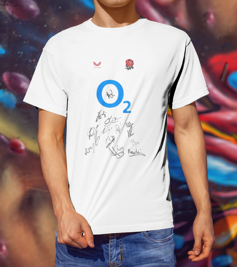 England 2025 Women's Rugby World Cup Champions O2 Signatures T-Shirt