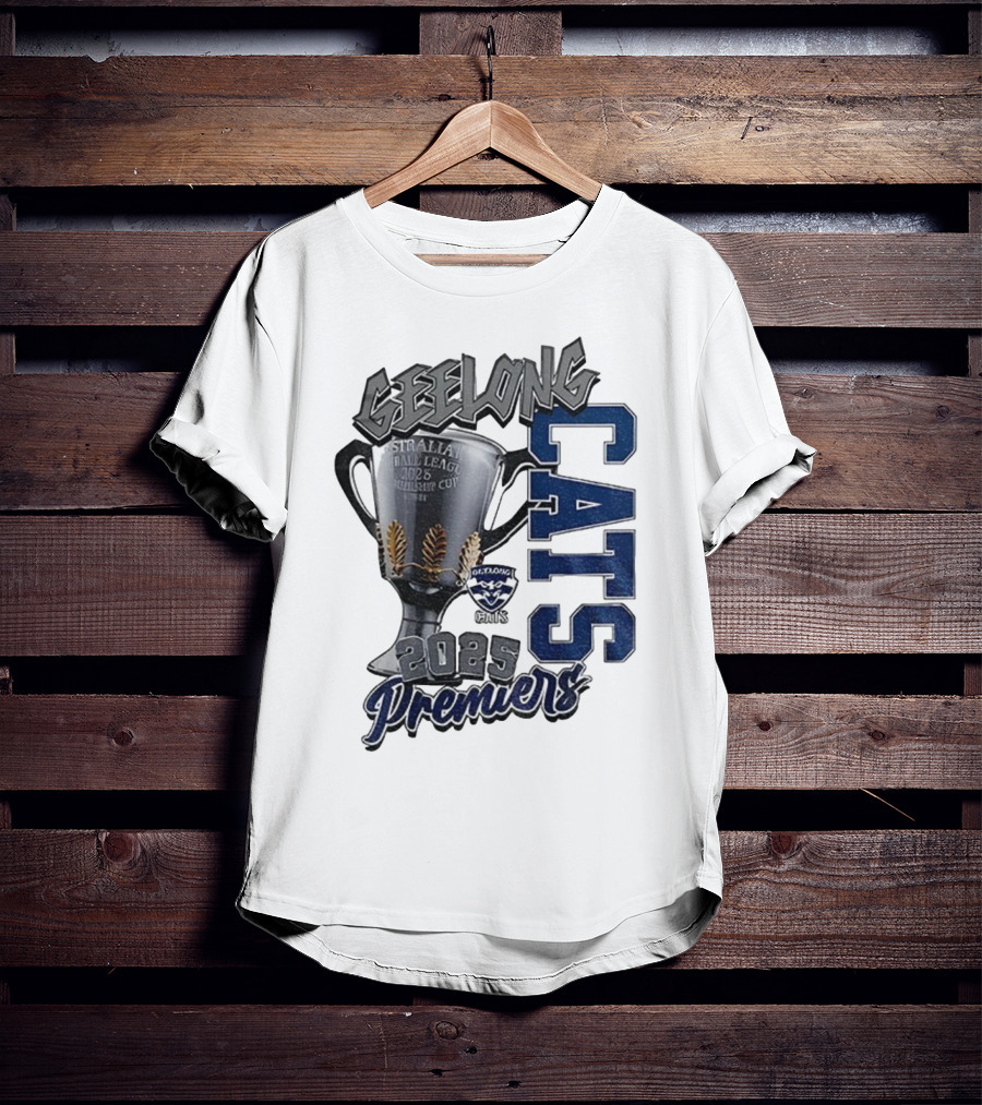 Geelong Cats AFL Premiers 2025 Champions Cup Football T-Shirt