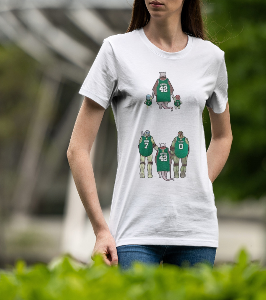 Horford 42 The Jays Ninja Turtles Rondo 7 Tatum 0 Boston Celtics T-Shirt