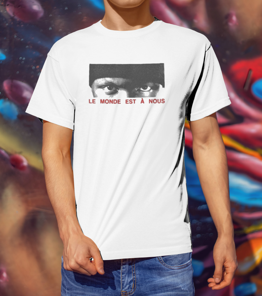 Le Monde Est A Nous Scrt Eyes Mysterious Gaze Beanie Style T-Shirt
