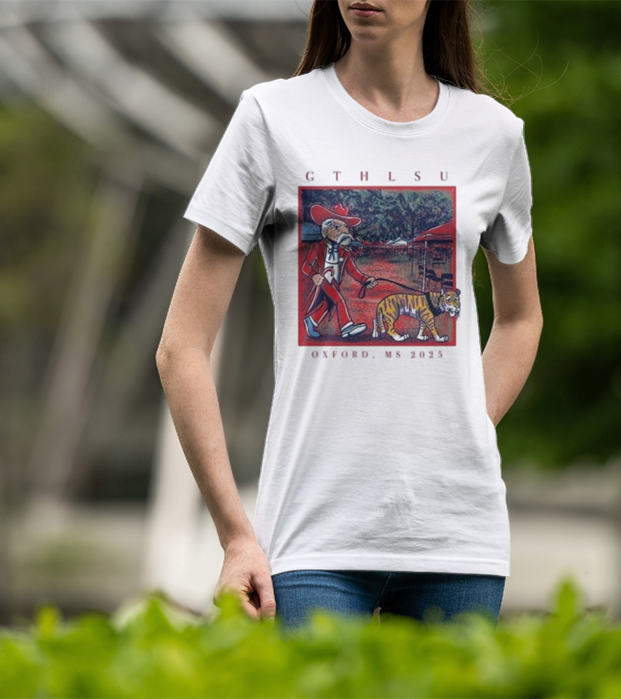 GTH LSU Rebel Walking Tiger Oxford MS 2025 T-Shirt