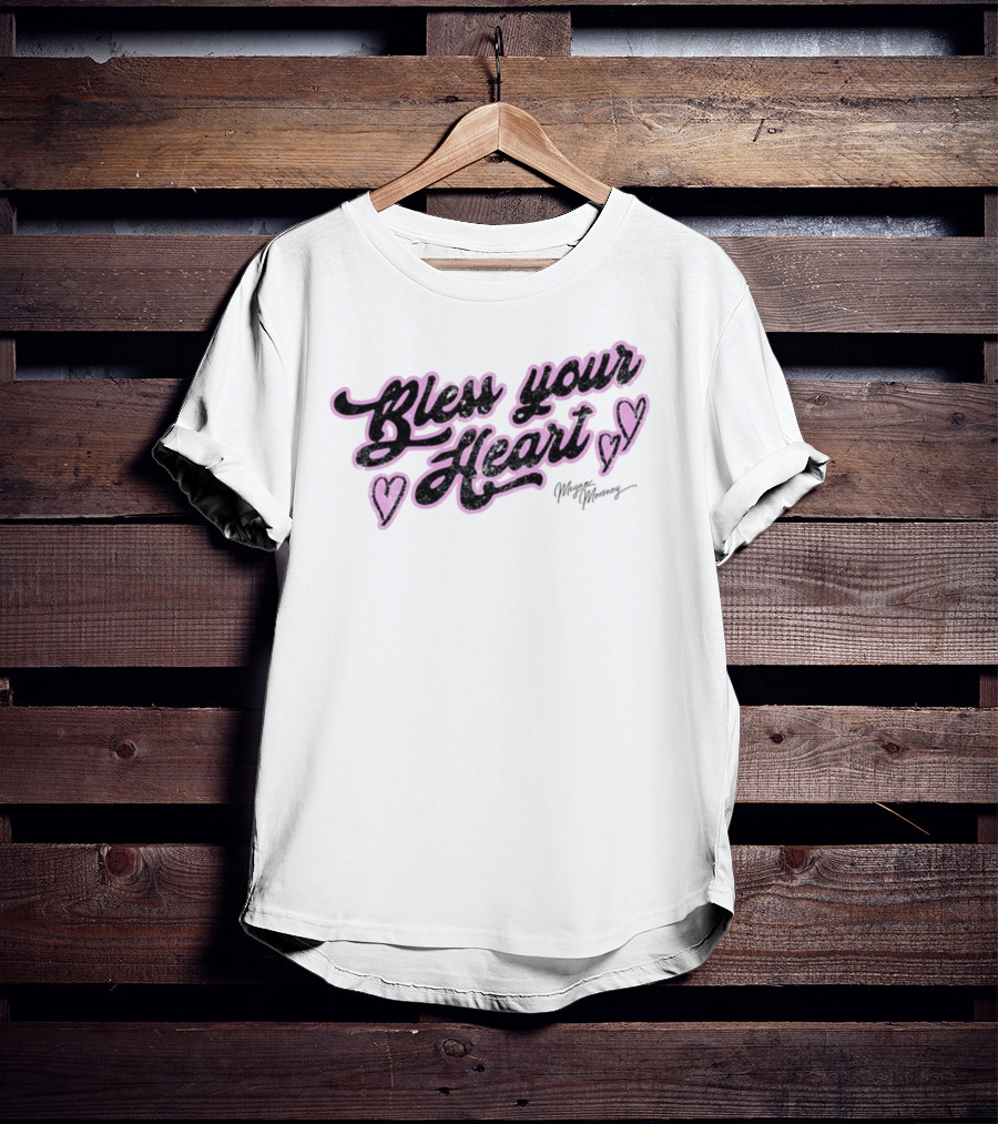 Bless Your Heart Megan Moroney Signature Pink Hearts T-Shirt