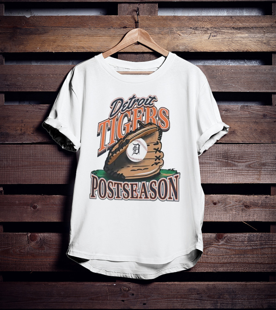 Detroit Tigers Postseason Baseball Glove And Ball 2025 T-Shirt