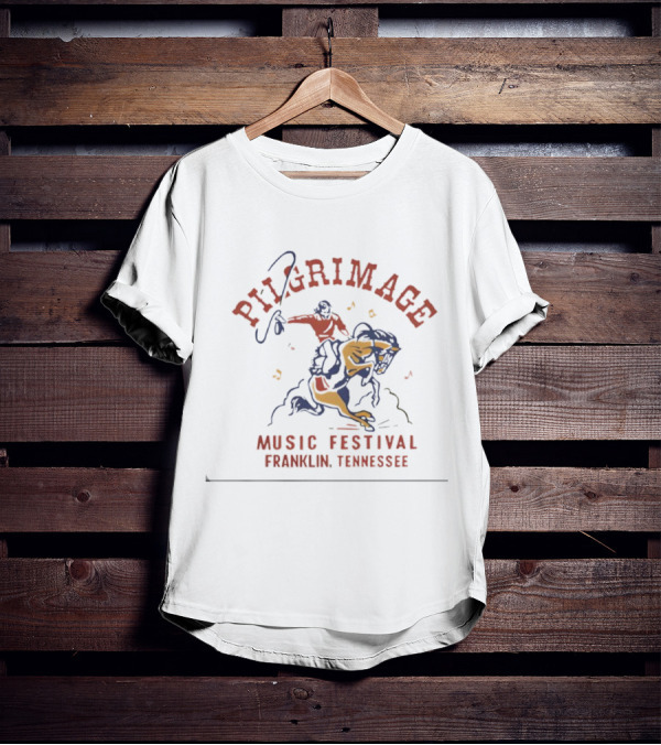 Pilgrimage Music Festival 2025 Franklin Tennessee Cowboy Riding Bull T-Shirt