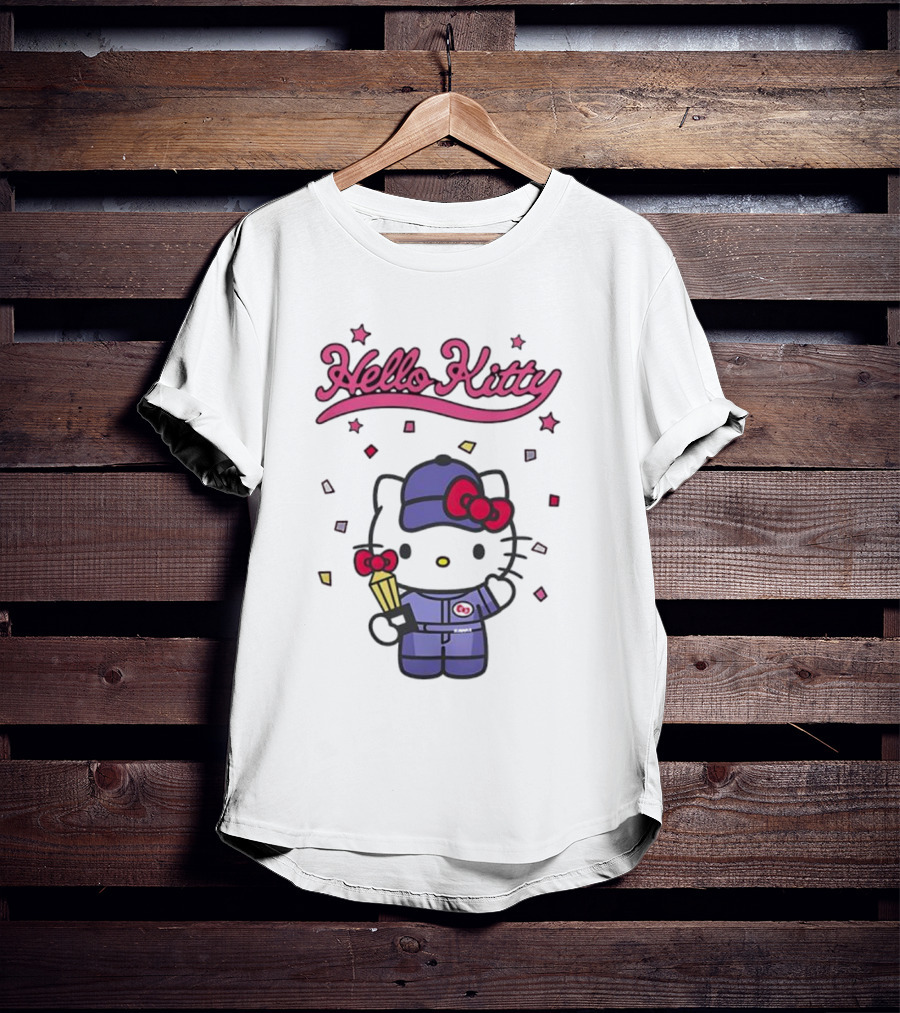 Hello Kitty Racing Champion With Trophy And Stars T-Shirt