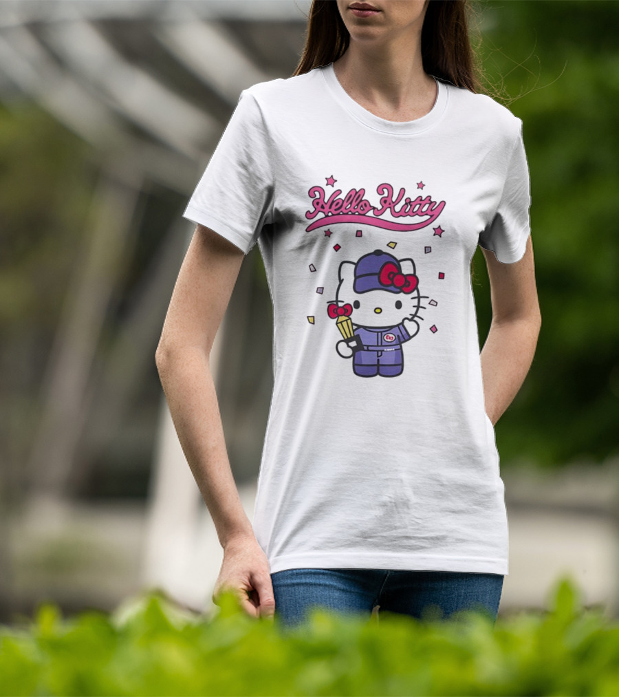 Hello Kitty Racing Champion With Trophy And Stars T-Shirt