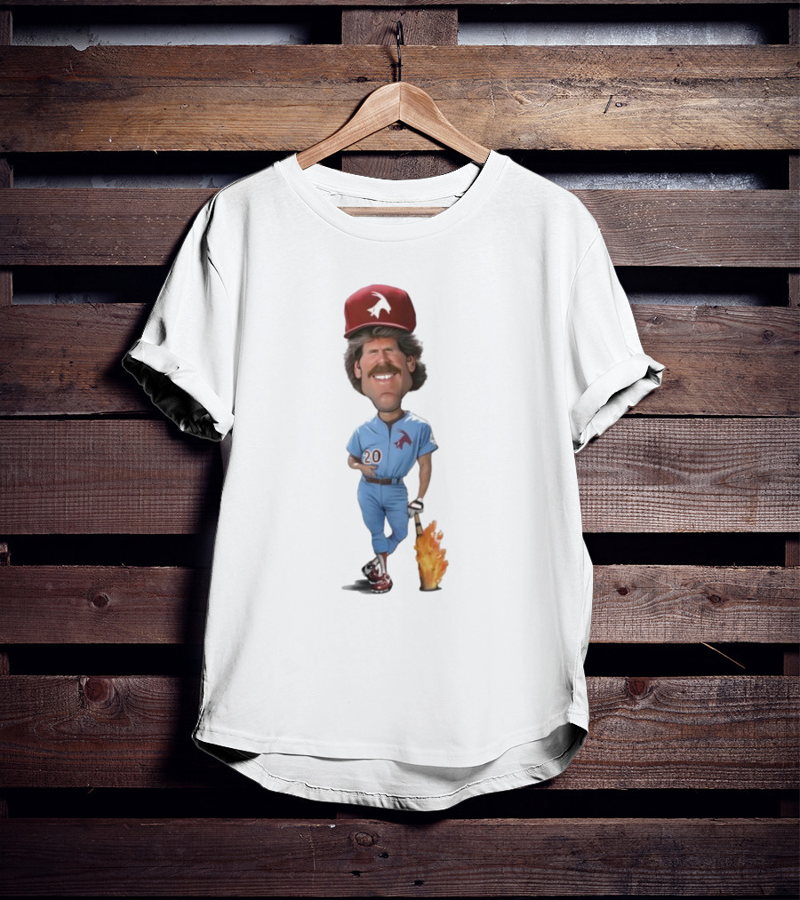Philadelphia Mike Schmidt 20 Baseball Legend Vintage Illustration T-Shirt