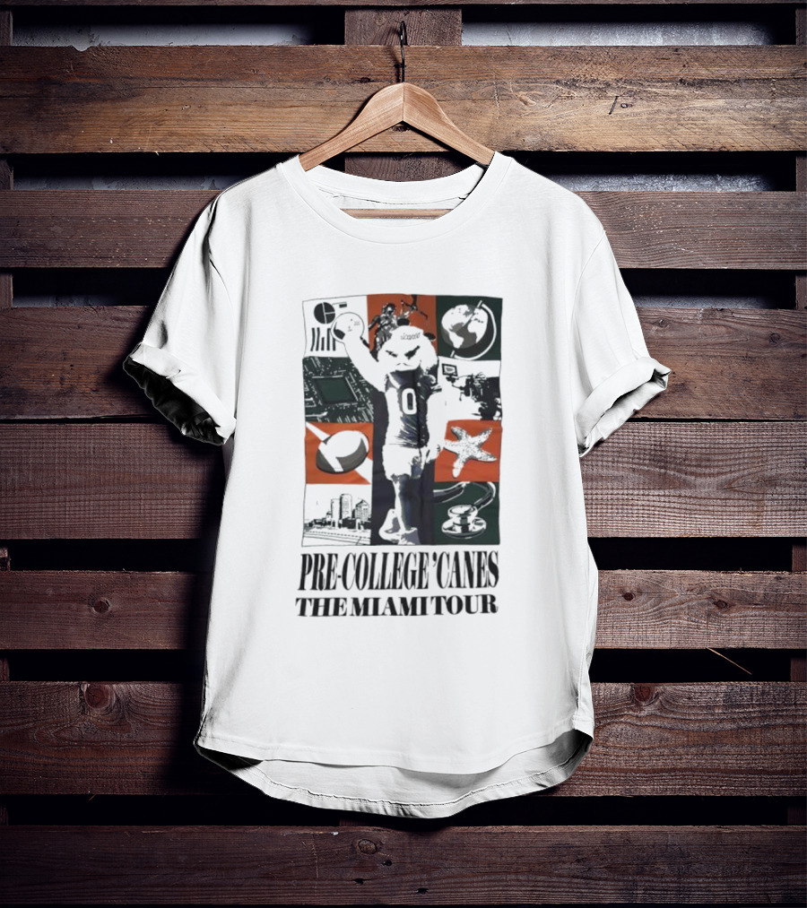 Pre-College 'Canes The Miami Tour Hurricanes Football Astronaut Cityscape Starfish Basketball T-Shirt