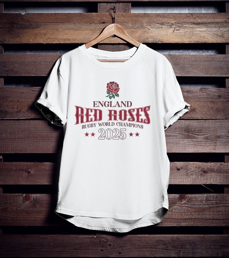 England Red Roses Rugby World Champions 2025 T-Shirt