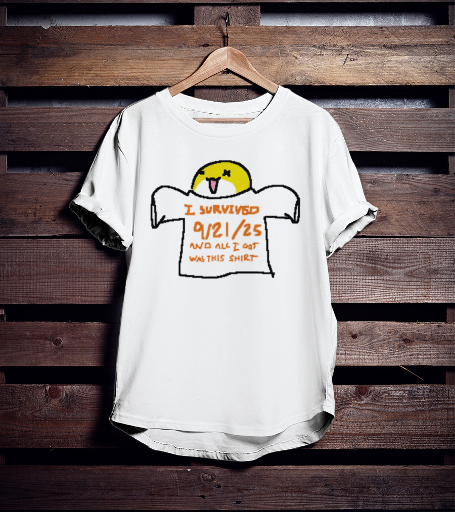 I Survived 9-21-25 Funny Yellow Face Icon T-Shirt