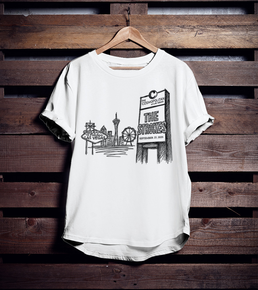 Las Vegas Landmarks Neon Sign Skyline 2025 T-Shirt