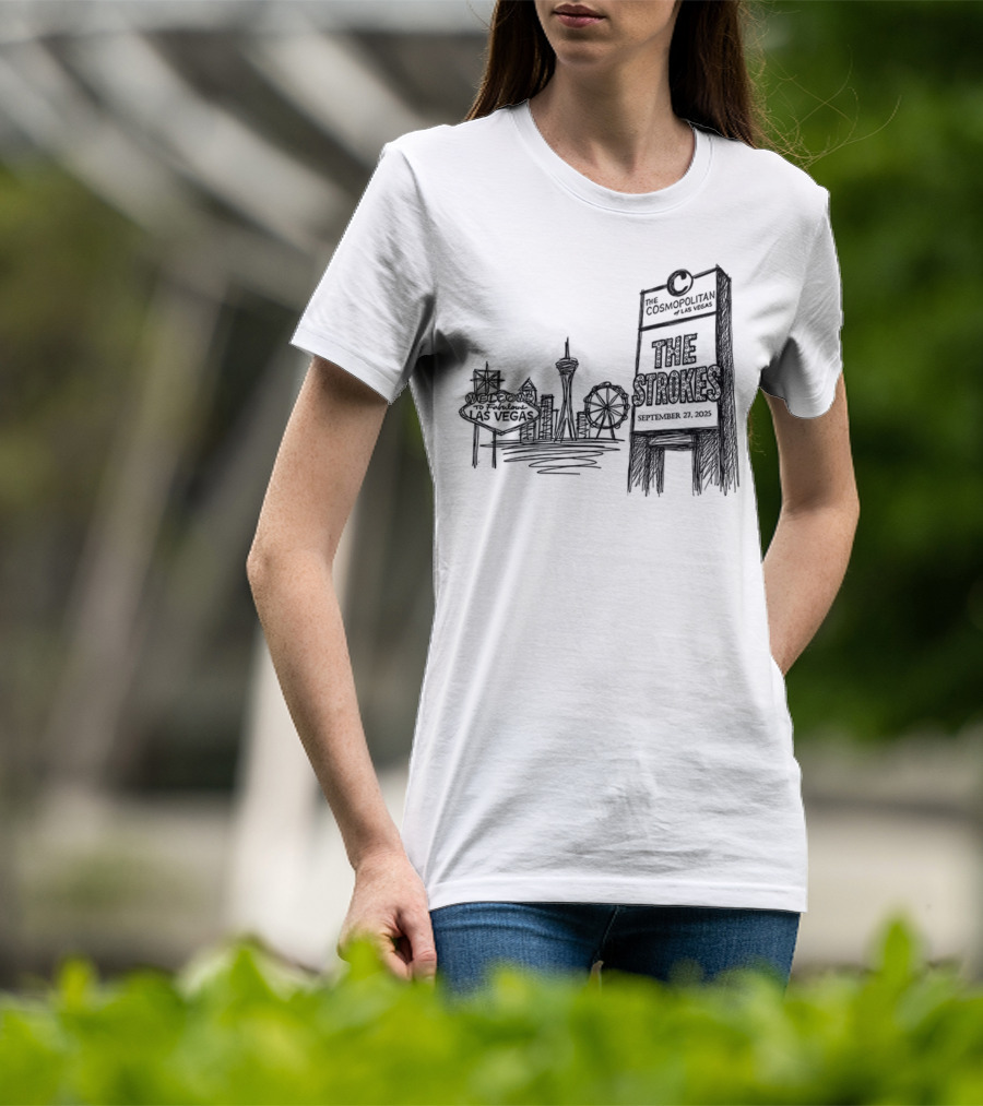 Las Vegas Landmarks Neon Sign Skyline 2025 T-Shirt