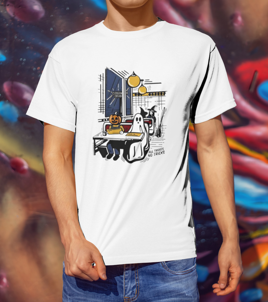 Waffle House Halloween All Treats No Tricks Jack-O-Lantern Characters T-Shirt