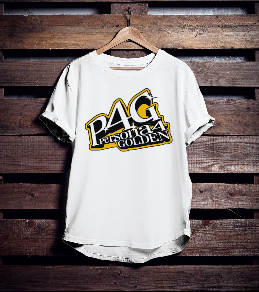 Persona 4 Golden Atlus P4G Yellow Black Text T-Shirt