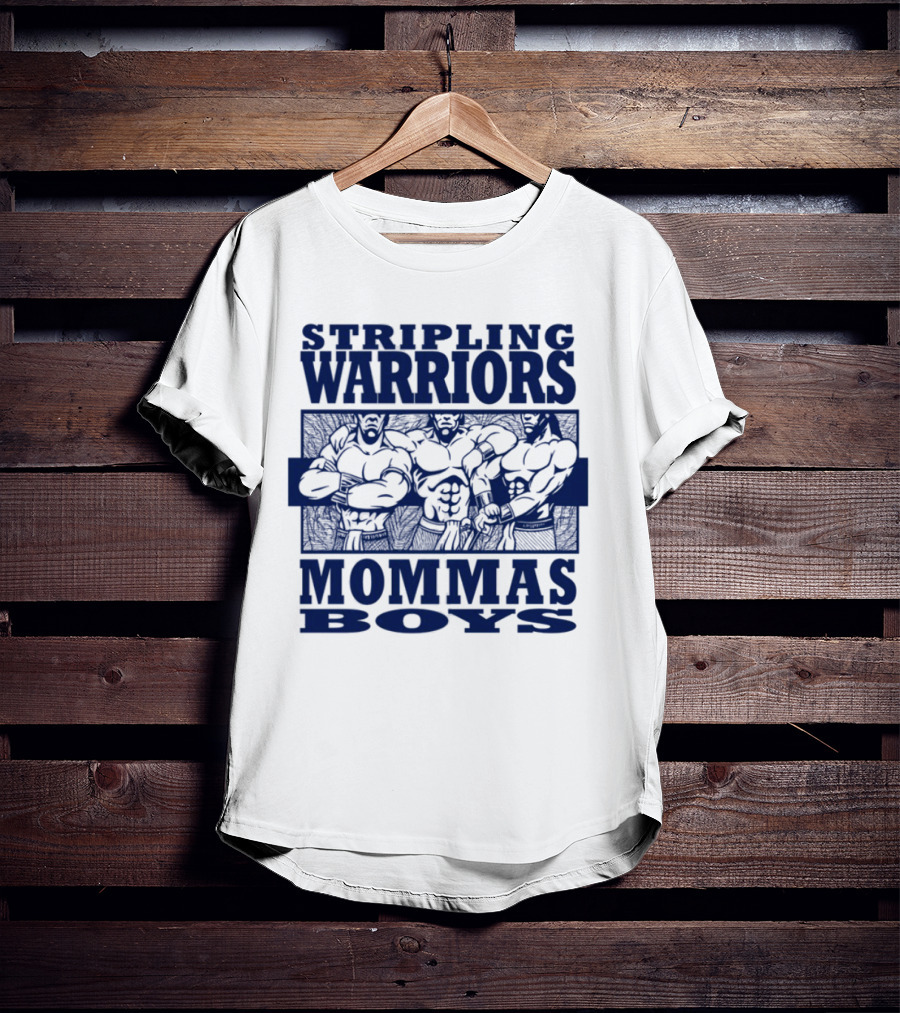 Stripling Warriors Mommas Boys Bold Muscular Figures T-Shirt