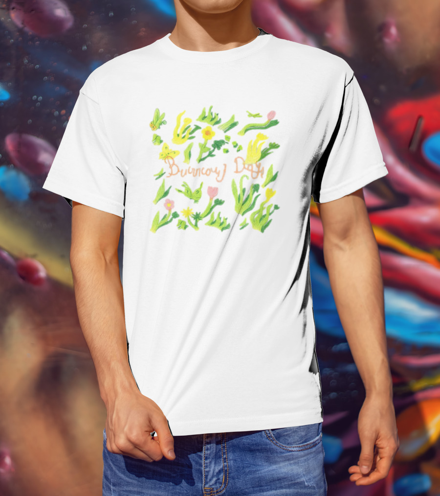 Burnout Days Pastel Floral Pattern T-Shirt
