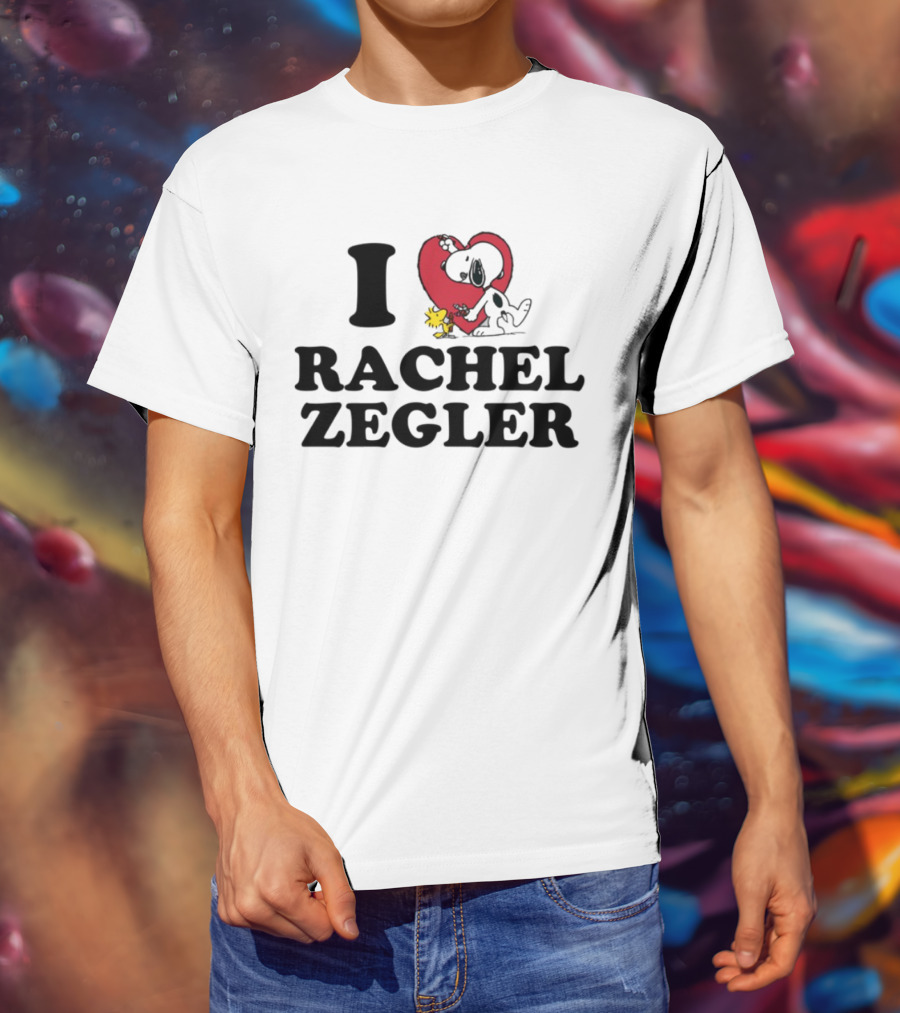 I Love Rachel Zegler Snoopy Woodstock Peanuts Heart T-Shirt