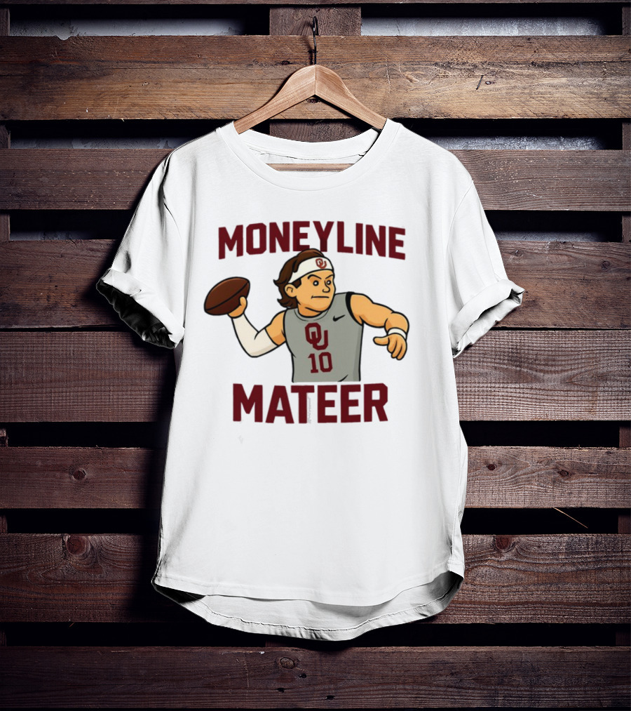 Moneyline Mateer OU Football Throwing Action T-Shirt