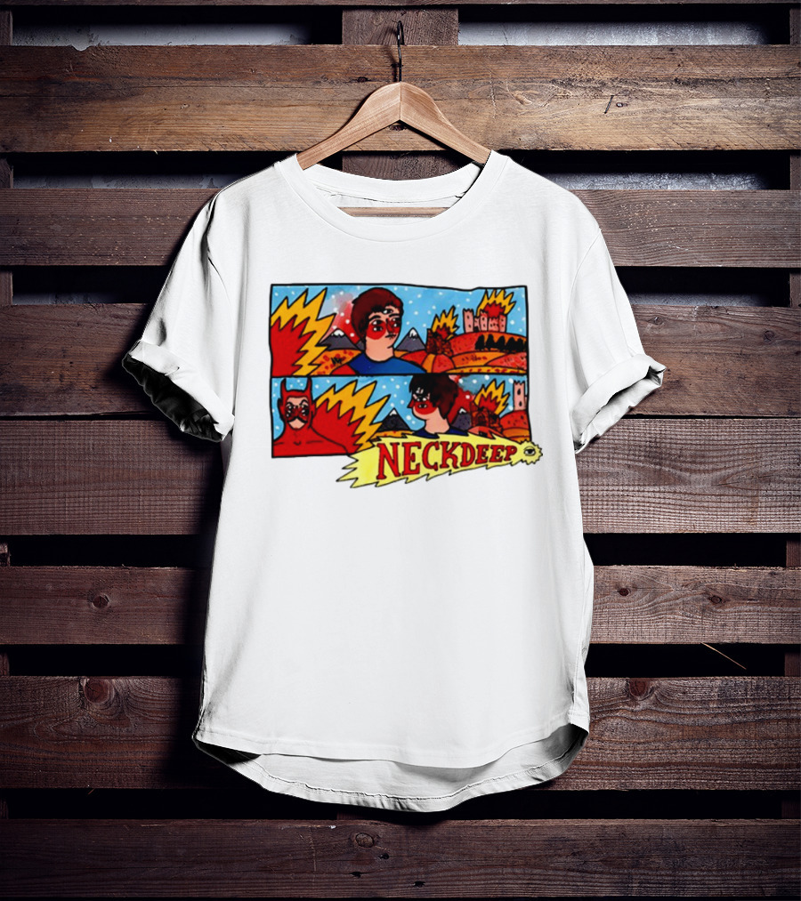 Neckdeepuk Lnotgy 10 Year Album Art Comic Style T-Shirt