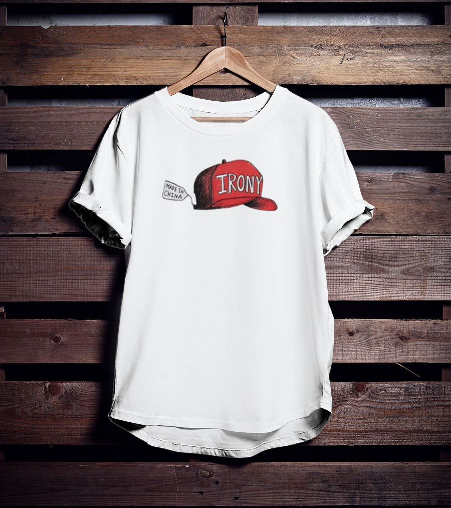 Irony Red Cap Made In China Hat T-Shirt