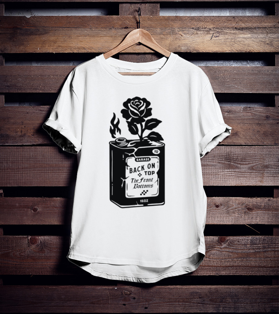 Back On Top The Front Bottoms Lighter-Inspired Art With Rose Motif T-Shirt