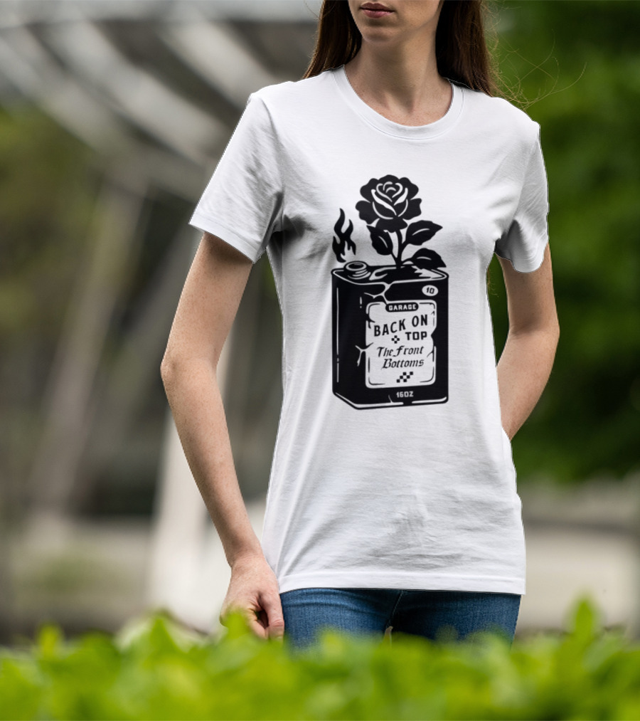 Back On Top The Front Bottoms Lighter-Inspired Art With Rose Motif T-Shirt
