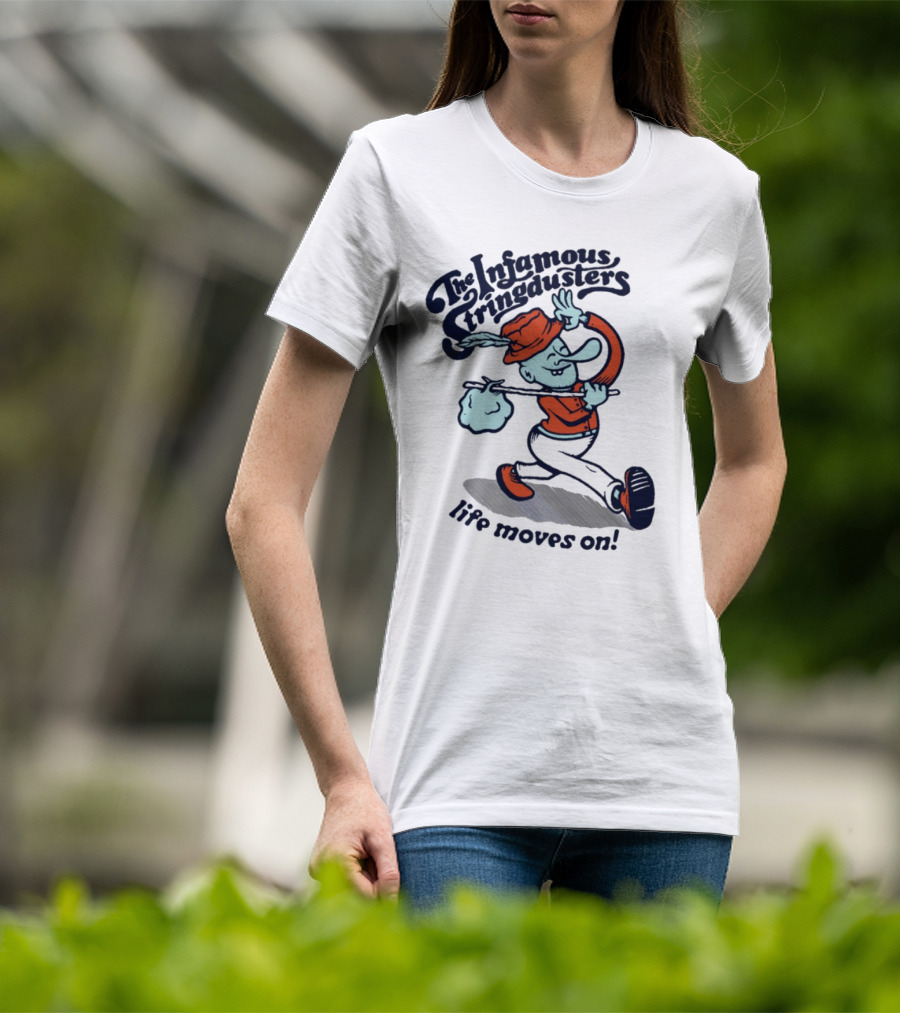 The Infamous Stringdusters Cartoon Character Life Moves On T-Shirt