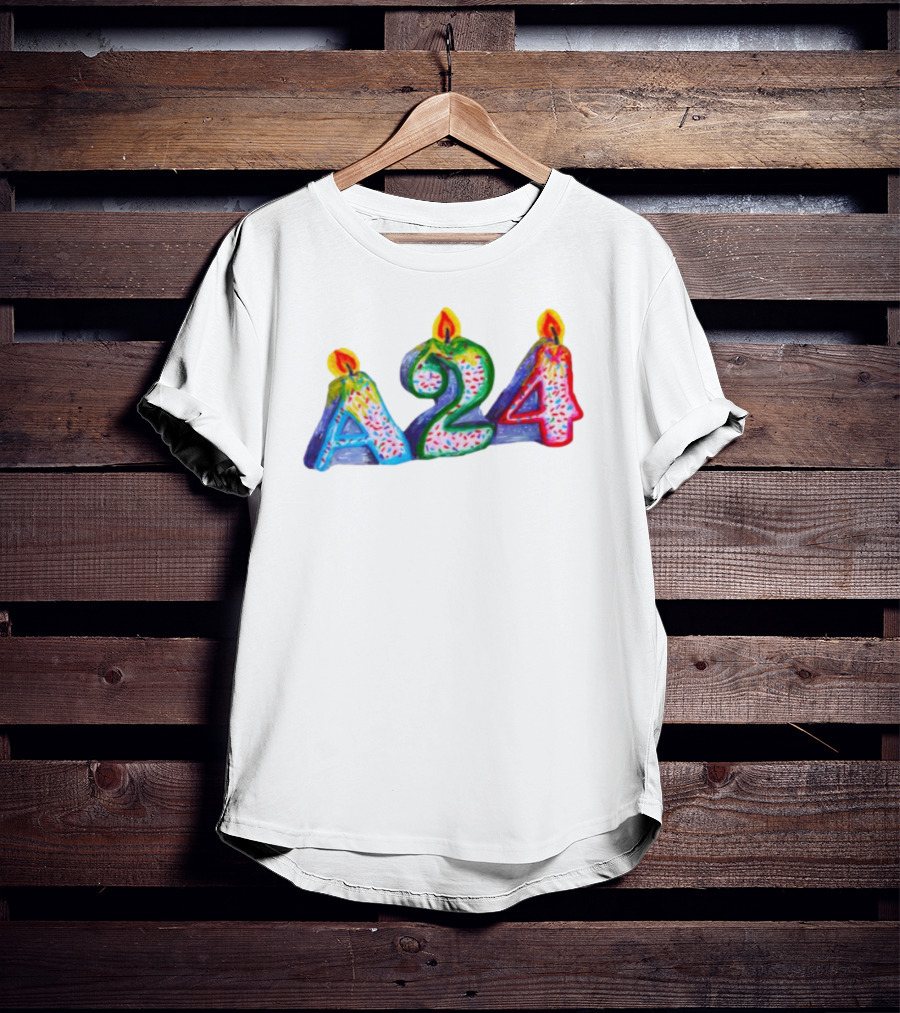 A24 Birthday Candle Celebration Event Festive Candles T-Shirt