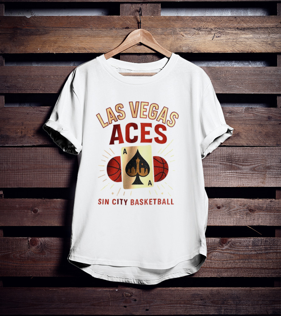 Las Vegas Aces Sin City Basketball Aces Card 2025 T-Shirt